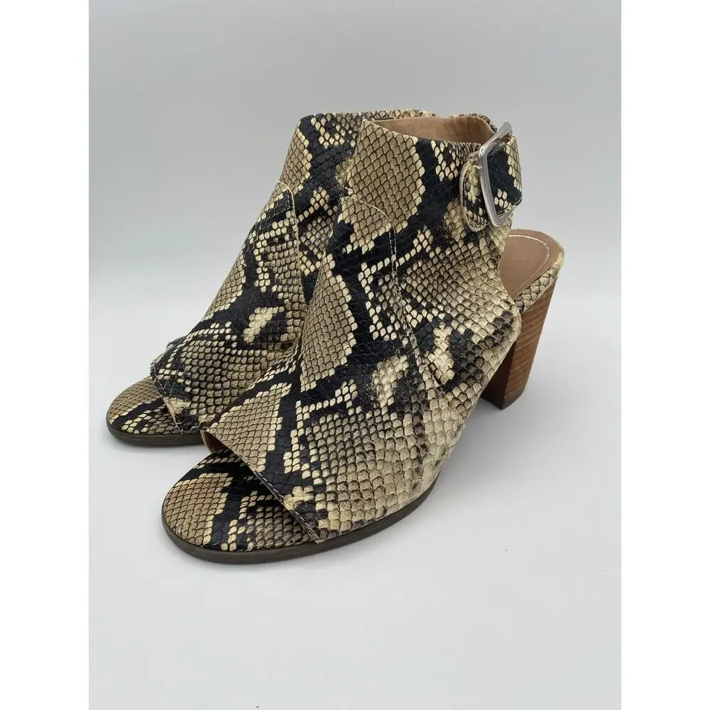 Vionic Leather Snake Skin Print Heeled Shoes Size 7.5
